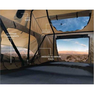 4x4 غير نافذ للمطر نسيج الألومنيوم السفر التخييم Suv سيارة لينة قذيفة على السطح العلوي خيمة مع كوة